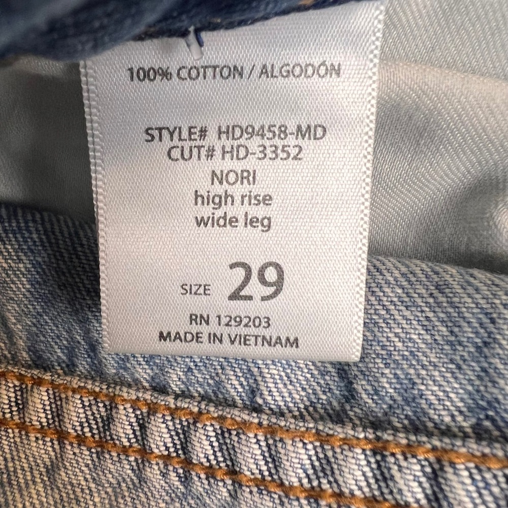 Hidden Jeans Nori High Rise Wide Leg Light Wash Raw Hem Denim Size 29 - Picture 10 of 11